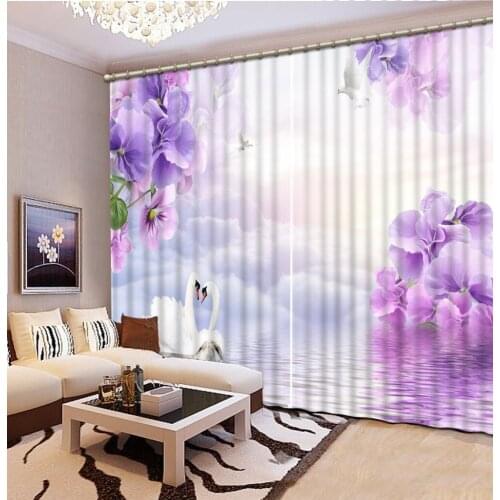 3D Window Curtain Foggy forest Luxury Blackout Living Room office Bedroom Customized size purple curtains