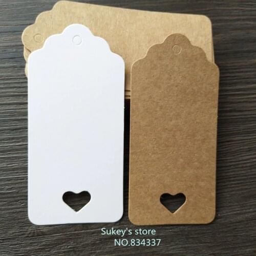 50pcs Kraft Paper White Retro Blank Writing Gift Clothing price Hang tag Wedding Birthday party decoration tag 4x9cm