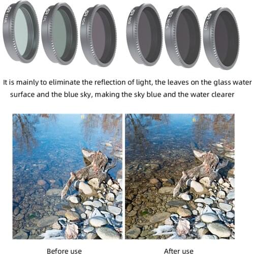 6-pack Lens Filters STAR CPL ND4 ND8 ND16 ND32 for Insta360 GO 2, Aviation Aluminum Alloy Frame