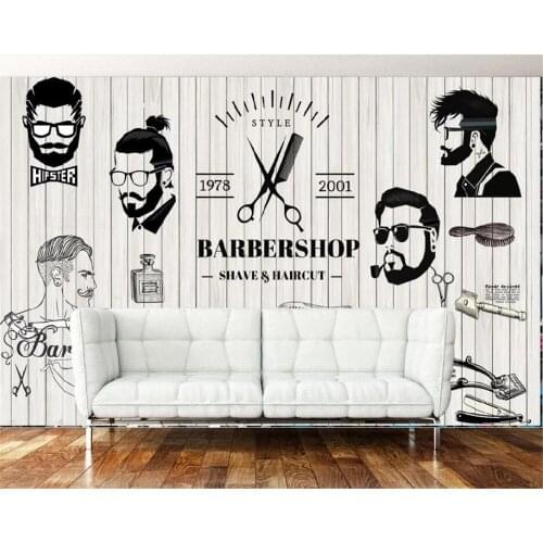 Beibehang Custom wallpaper 3d mural retro nostalgic black and white beauty salon background wall personality culture stone обои
