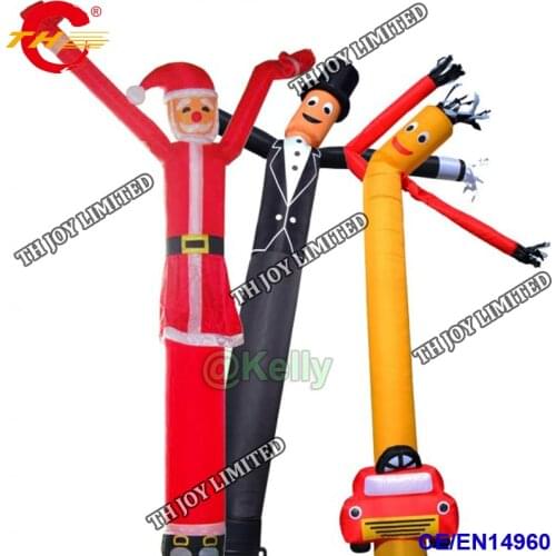 Free door shipping 5mH inflatable sky dancer for advertising, inflatable santa claus car air dancer for sale with air blower