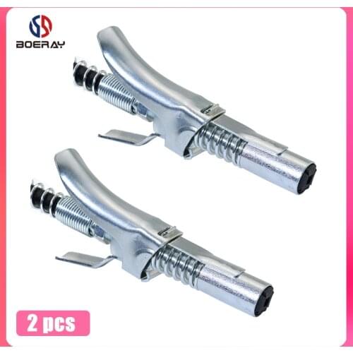 2pcs 5pcs 10pcs Boeray Silver Heavy-Duty Quick Release Grease Gun Coupler, 10,000 PSI 1/8" NPT Double Handle Grease Zerk Holder
