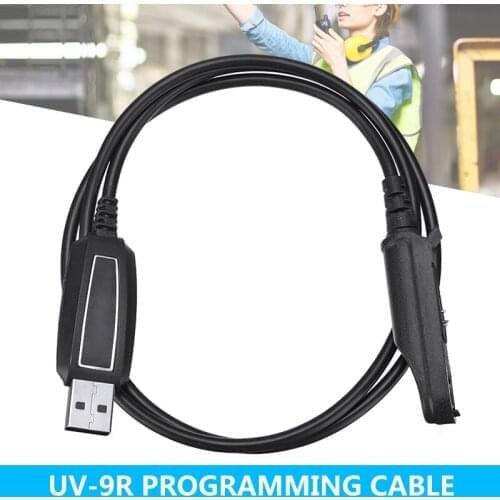 Black USB Programming Cable for Baofeng Walkie Talkie Cord CD Suitable for BF-UV9R BF-UV9R Plus BF-A58 BF-9700 BF-S58 BF-N9