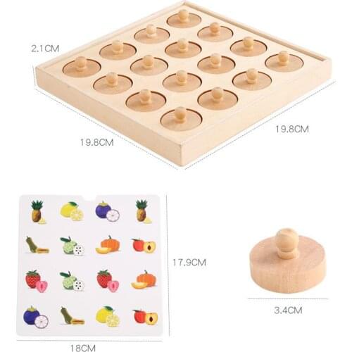 Montessori Memory Chess Game Wooden Puzzle Board Logic Toy Early Educational
