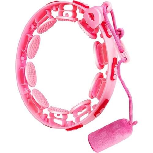 Q1QD Smart Weighted Fitness Waist Hoop for Adults Weight Loss, 14 Detachable Knots, 2 in 1 Adomen Fitness Message Portable