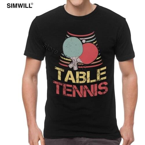 Vintage Table Tennis T Shirt Men Short Sleeve Cotton Ping Pong Tees Unique Casual Streetwear Summer T-Shirt Gift Idea Tops
