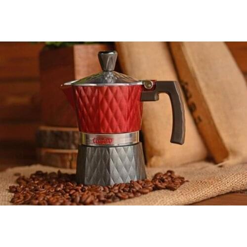 Diamante Moka Pot 3 and 6 Cup two options Coffee Pot aluminum coffee machine durable Moka Cafeteira Expresso Percolator