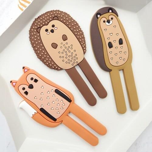 Cute Magnetic Hooks Removable Fridge Sticker Refrigerator Message Magnet Coat Hanger Key Holder Storage Hook (Hedgehog)