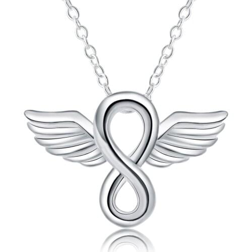 Fashion brand 925 Sterling Silver Necklace For Women luxury Wedding Jewelry Little angel wings Pendant Valentines Day Gift
