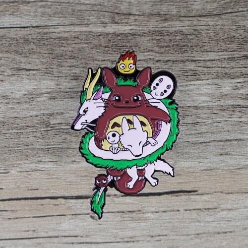 BG925 Cartoon Anime Lovers Jewelry Enamel Pins And Brooches Cartoon Creative Metal Denim Hat Badges For Friends Children