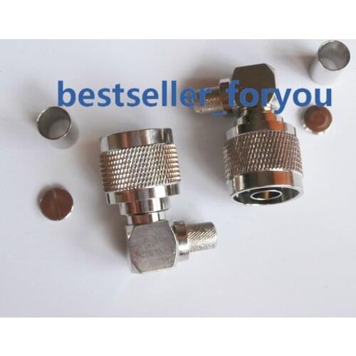 N Male Right Angle RA plug sloder Crimp For RG5 RG6 LMR300 RG304 cable RF Connector