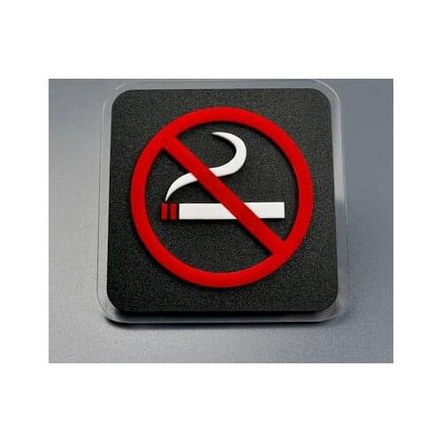 50PCS/LOT 10x10cm Acylic No Smoking Signs Organic Glass Wall Sticker