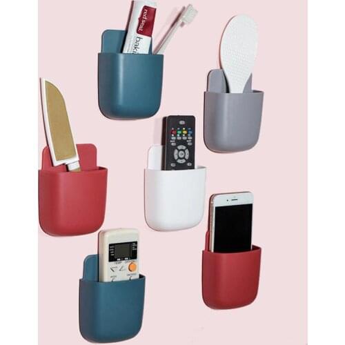 Wall Mounted Storage Box Remote Control Organizer Case For Air Conditioner TV Mobile Phone Plug Holder Stand Rack