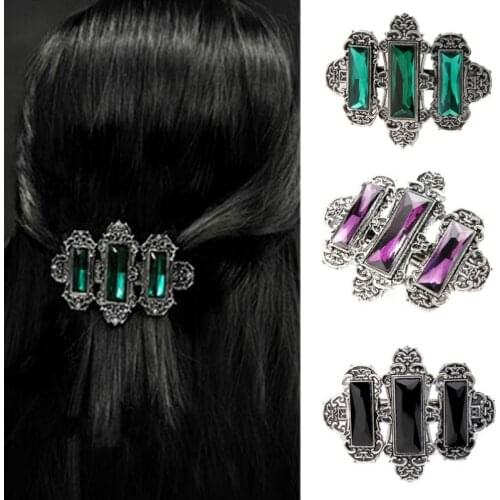 New European American Gothic Diamond Retro Shine Hair Clips Crystal Diamond Transparent Hair Accessories Elegant Women