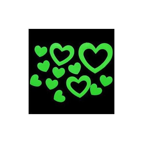 NEW Heart Shape Glowing In The Dark Luminous Fluorescent 3D Wall Stickers Wholesale