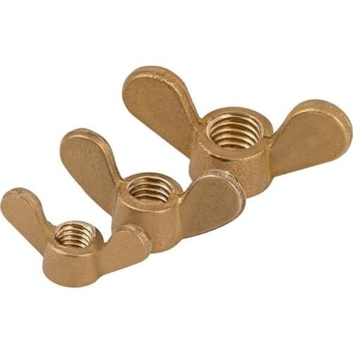 Wholesale! 50PCS/Lot M3 M4 M5 M6 M8 M10 Brass Wing Nuts Butterfly Nuts Brass Hand Knurled Nuts Hardware