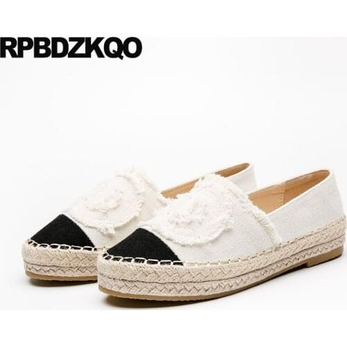 Hemp Retro Canvas Shoes Trainers Fringe Embroidery Jeans Brand Denim Women Embroidered White Rope Espadrilles Harajuku Sneakers