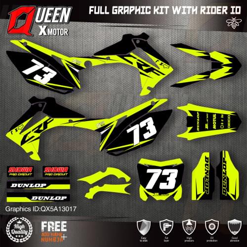 QUEEN X MOTOR Custom Team Graphics Backgrounds Decals Stickers Kit For HONDA 2014-2017 CRF250R 2013-2016 CRF450R 017