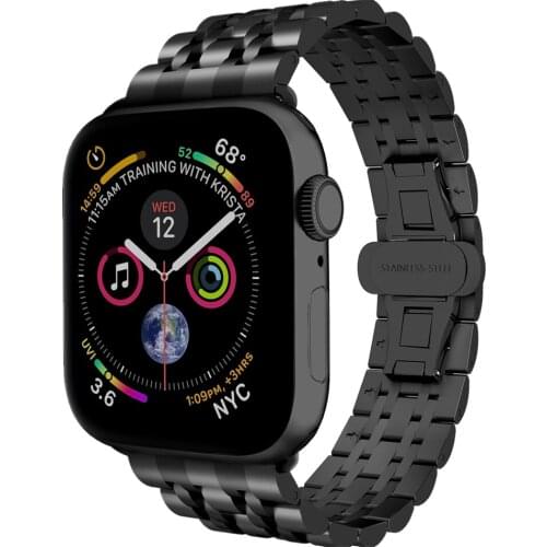 Stainless Steel Watch Band for apple watch series 5 bands 44mm correa Business wrist strap for iWatch 5 40mm link bracelet