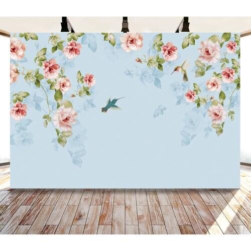 Yeele Birthday Blue Photocall Flowers Bird Scenes Photography Backdrop Personalized Photographic Backgrounds For Photo Studio