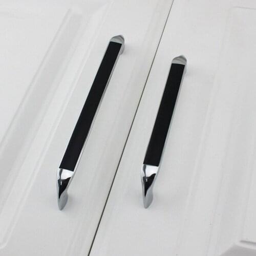 Modern simple wardrobe door handle dumb black chrome plated cabinet pull handle shoe cabinet drawer wine cabinet pull knobs 96mm