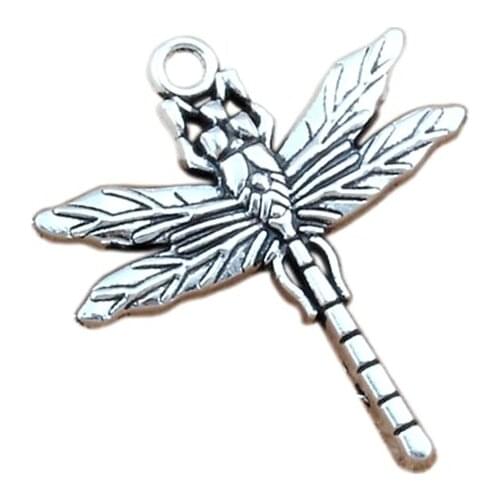 Cute Dragonfly Zinc Alloy charm Pendants 100Pcs/lot Fashion Jewelry DIY Fit Bracelets Necklace 28.2x 31.8mm A-555