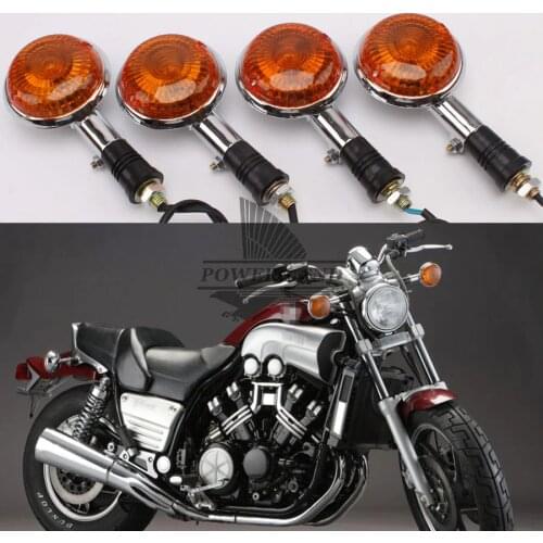 2pairs Mototcycle Amber Lens Amber Light Turn Signal Lights Lamp Indicators Universal For YAMAHA V MAX 1200 XVS 650