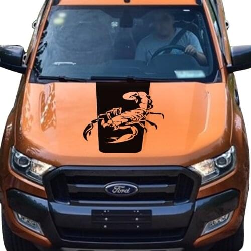 Ferocious poisonous scorpion hood bonnet Gradient graphic Vinyl sticker fit for Ford ranger 2012 2013 2014 2015 2016 2017 2018
