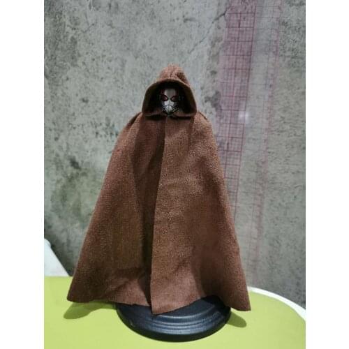 1/12 Scale Hooded Dark Brown Cloak Model for 6" Action Figure Doll