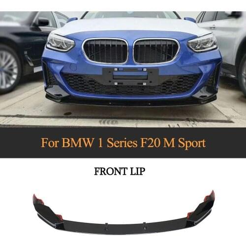Carbon Fiber / Gloss Black Car Front Bumper Lip Diffuser For BMW 1 Series M Sport 2019 Car Sticker Spoiler