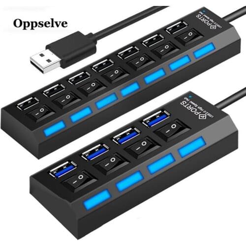 Oppselve USB 3.0 HUB USB HUB 2.0 Multi USB Splitter USB 3 Hab Use Power Adapter 4/7 Port Expander For PC Computer Accessories