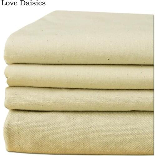 100% Cotton BEIGE Plain Twill Fine Thick Canvas Fabrics Textile for DIY Handwork Sofa Cover Cushion Bag Lining Tablecloth Craft