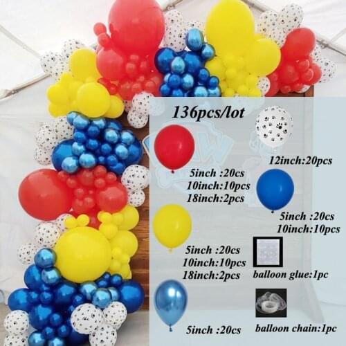107Pcs Baby Shower Cows Dog Footprints Balloon Garland Arch Kit Yellow Blue Red Latex Globos Ballons Birthday Party Decortiions