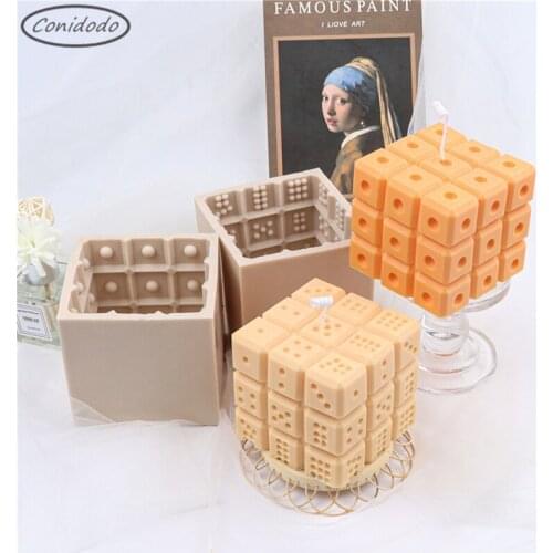 2 Shapes Fillet Square Cube Dice Candle Mould Crystal Epoxy Resin Molding Kit Craps Digital Game Fondant Dessert Craft Tools