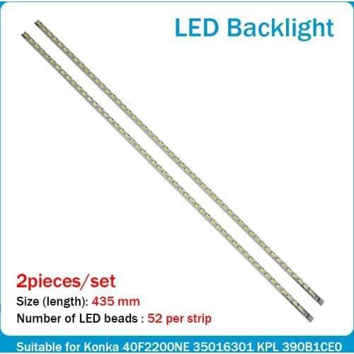 2 piece/lot For Konka LED40F2200NE LCD TV backlight strip 35016301 KPL 390B1CE01 1PCS=52LED 434MM 100%NEW