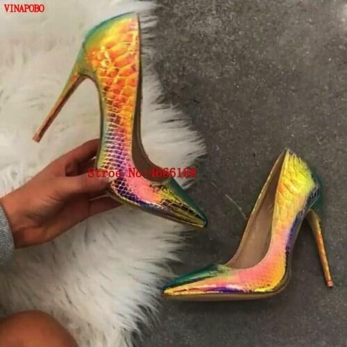 2019 New fashion woman shoes snake print snake party wedding shoes big size 35-43 sexy pointed toe high heels pumps women shoes