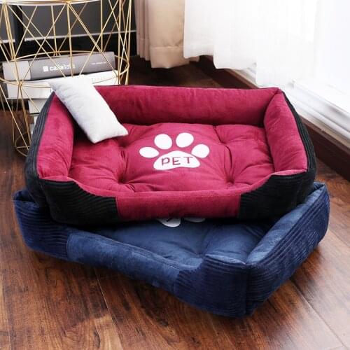 2020 baby soft large Pet Dog Bed Cat kennel Warm Cozy Dog House Soft Fleece Nest Dog Baskets Mat Autumn Winter Waterproof Kennel