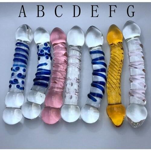 35mm Pyrex Glass Dildo Artificial Dick Male Genital Penis Anal Butt Plug Sex Lonely Release Double Headed Vaginal Stimulation