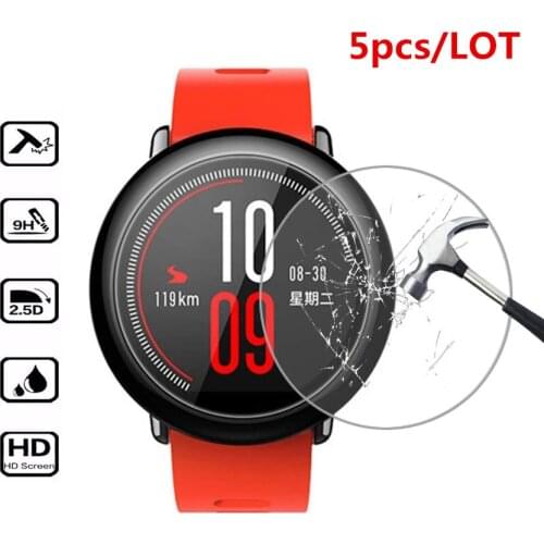 5PCS For Xiaomi Huami Amazfit Pace Tempered Glass Screen Protector Glass Film for Xiaomi Huami Amazfit Pace Smart watch