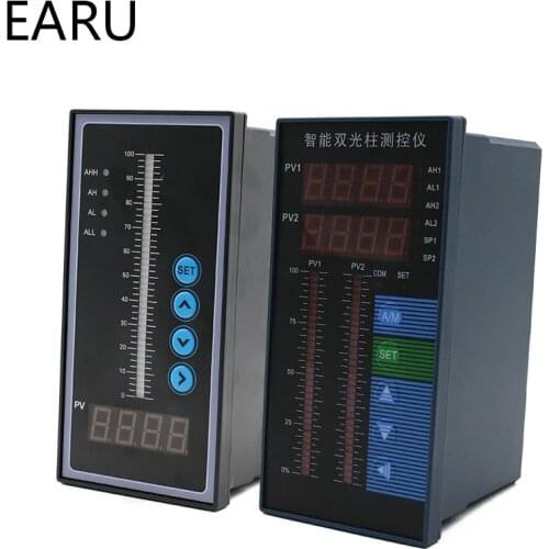 AC85~260V Water Liquid Level Pressure Temperature Contorller Dual Column Channel Display Universal Input 4-20MA Transmitter Pump