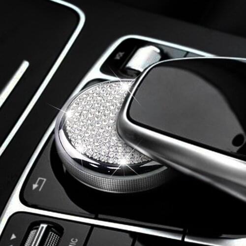 Car Center Control Mouse Multimedia Button Knob Adjustment Diamond Cover Trim For Mercedes Benz C E GLC Class W205 W213 X253 NEW