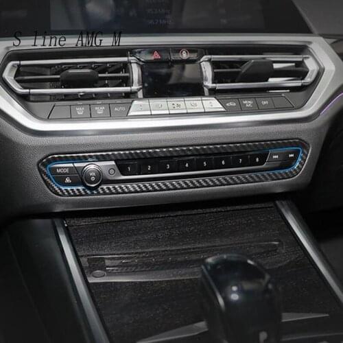 Car Styling Air Conditioning CD Panel Button Decorative Covers Stickers Trim For BMW 3 Series G20 G28 Auto Interior Accessories