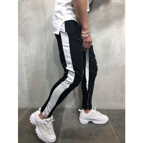 New Fashion Men Thin Pants Pockets Trousers Streetwear Casual Pants Mens Tethered Elasticated Fitness Track Sweatpants