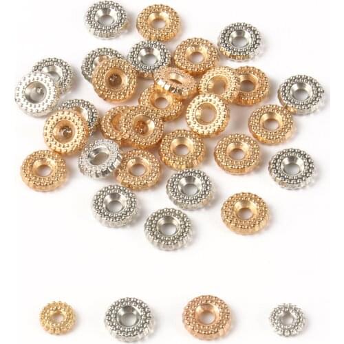 CCB European Flat Rondelle Beads KC Gold Color Loose Spacer Acrylic Beads for Jewelry Making Supplies Accessories DIY Bracelet