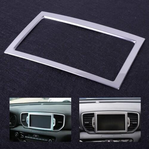 CITALL ABS Chrome Dash Navi Navigation Screen Panel Cover Trim Frame Bezel Fit For Kia Sportage EX 2.4L/ LX 2.4L/ SX 2017
