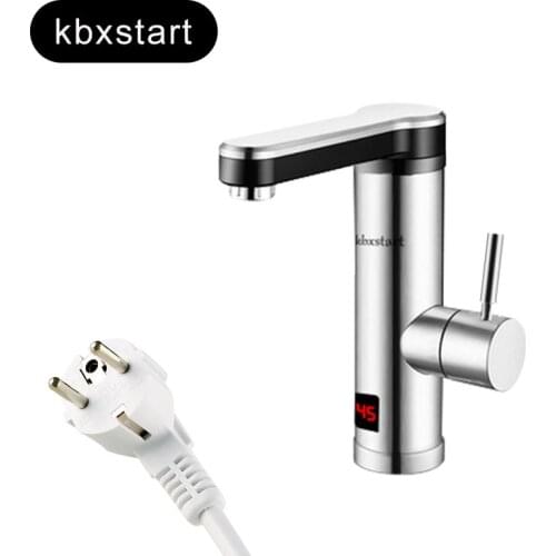 220V Electric Water Heater for Kitchen Bathroom Instant Tankless Heating Tap Electric Water Heater Faucet Fast Heater with LED