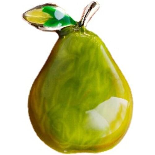 Blucome Enamel Pear Collar Brooches For Women Unisex 2-color Dress Shirt Casual Office Brooch Pins Gifts