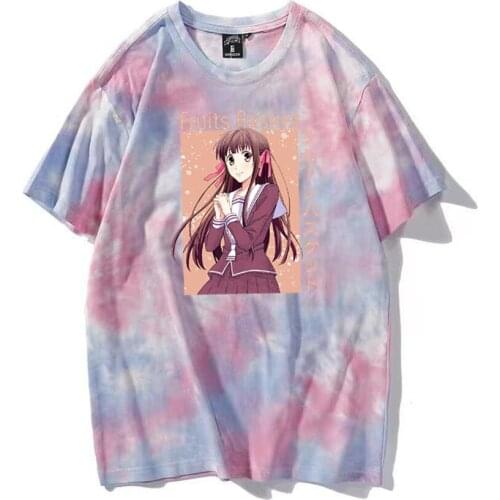 Honda Tohru Anime Mens Women T Shirt Short Sleeve Casual Summer 90s Unisex Tops Harajuku Funny Fruits Basket Tie Dye T-shirt
