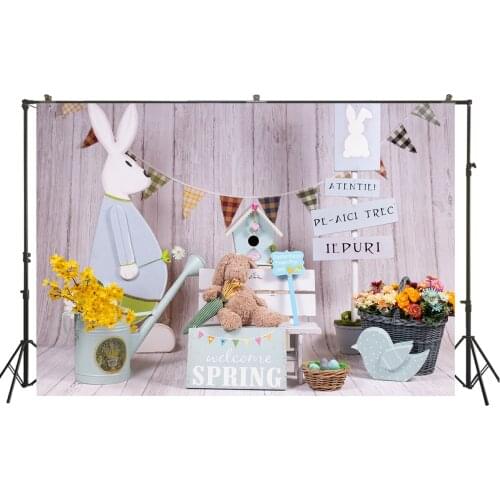 HUAYI Photography Backdrop easter bunny photo background studio family party photobooth birthday backdrops photocall W-3774