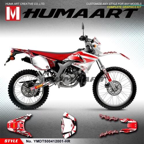 HUMAART Custom Stickers Kit Vinyl Wrap Decal Graphics for DT 50R DT50R 2004 2005 2006 2007 2008 2009 2010 2011 2012, Red
